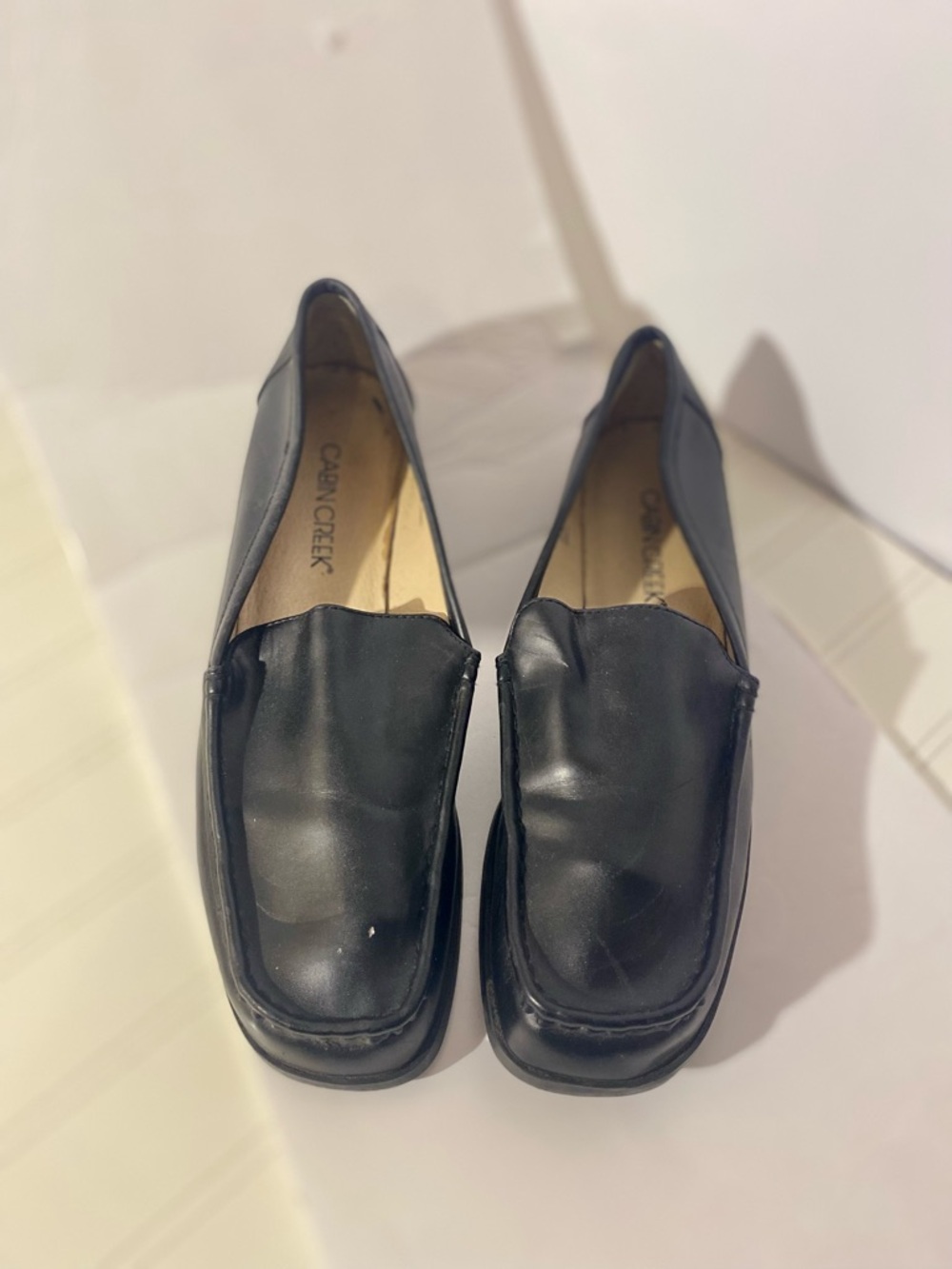 Cabin Creek Black Slip-On Leather Loafers